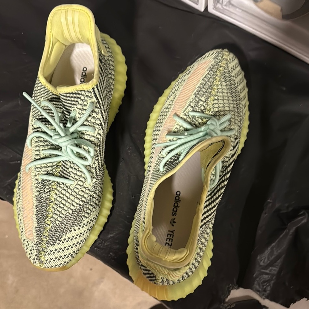 Adidas Women's Yeezy Boost 350 V2 - Mint and Neon Yellow